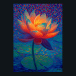 Glowing Lotus Flower Pointillism Art Poster<br><div class="desc">Colorful pointillist painting of a radiant lotus flower rising above calm water. Thousands of vibrant dots create a luminous neo-impressionist floral composition filled with peaceful light and delicate color.</div>