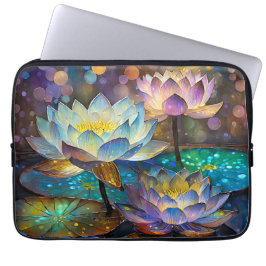 Glowing Lotus Flowers Trio Laptop Fodral