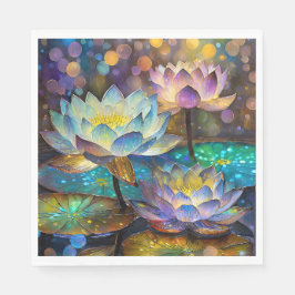 Glowing Lotus Flowers Trio Pappersservett
