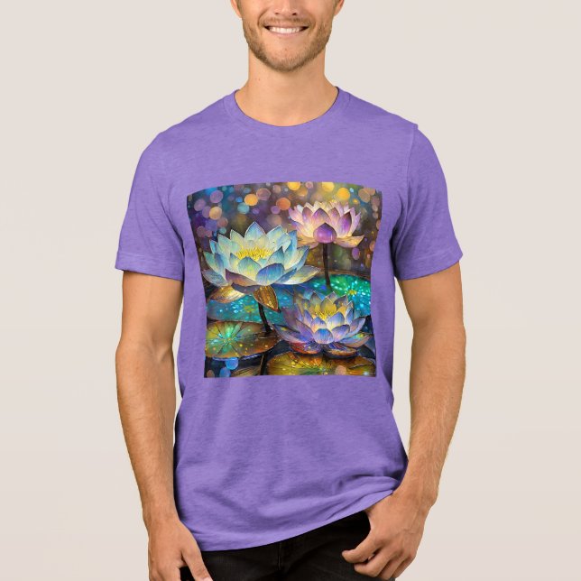 Glowing Lotus Flowers Trio T Shirt (Framsida)
