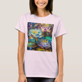 Glowing Lotus Flowers Trio T Shirt