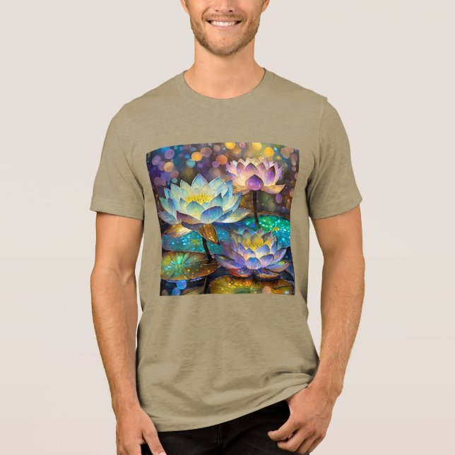 Glowing Lotus Flowers Trio T Shirt (Framsida)