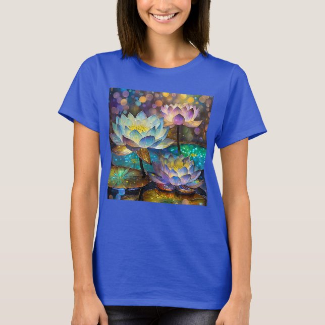 Glowing Lotus Flowers Trio T Shirt (Framsida)