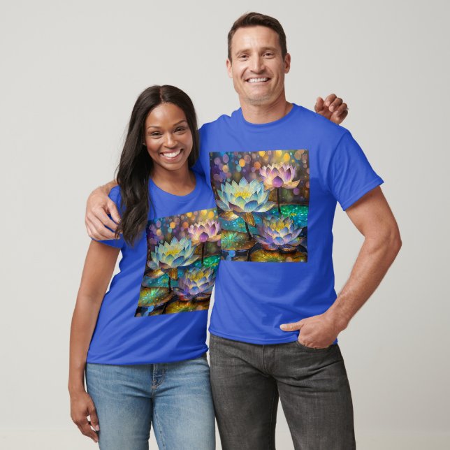 Glowing Lotus Flowers Trio T Shirt (Unisex)