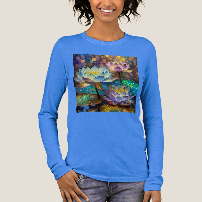 Glowing Lotus Flowers Trio T Shirt (Framsida)