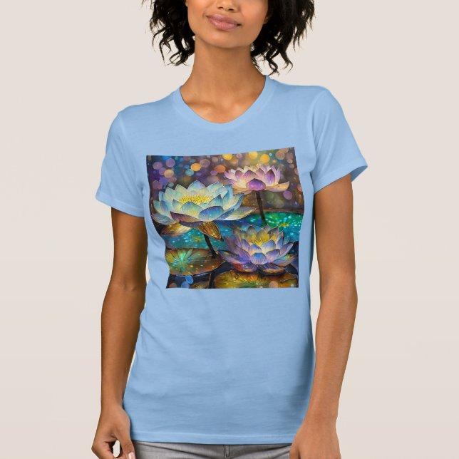 Glowing Lotus Flowers Trio T Shirt (Framsida)