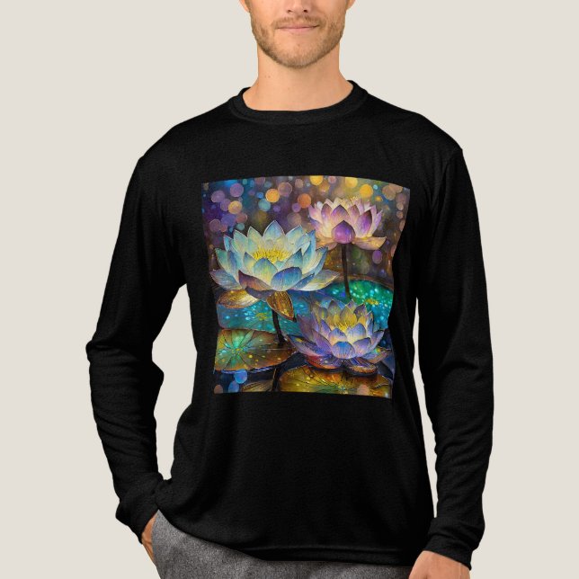 Glowing Lotus Flowers Trio T Shirt (Framsida)