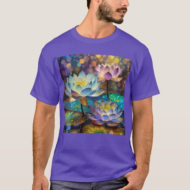 Glowing Lotus Flowers Trio T Shirt (Framsida)