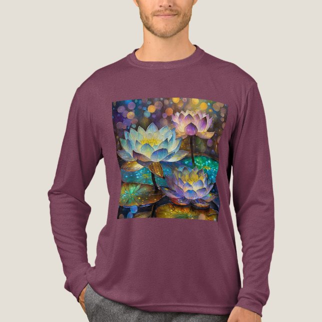 Glowing Lotus Flowers Trio T Shirt (Framsida)