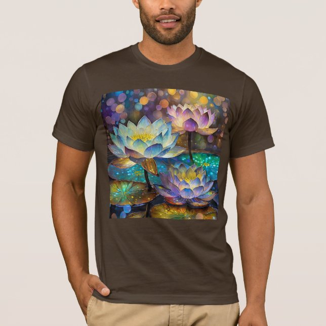 Glowing Lotus Flowers Trio T Shirt (Framsida)
