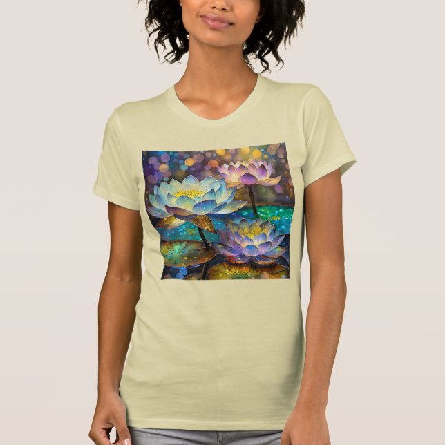 Glowing Lotus Flowers Trio T Shirt (Framsida)