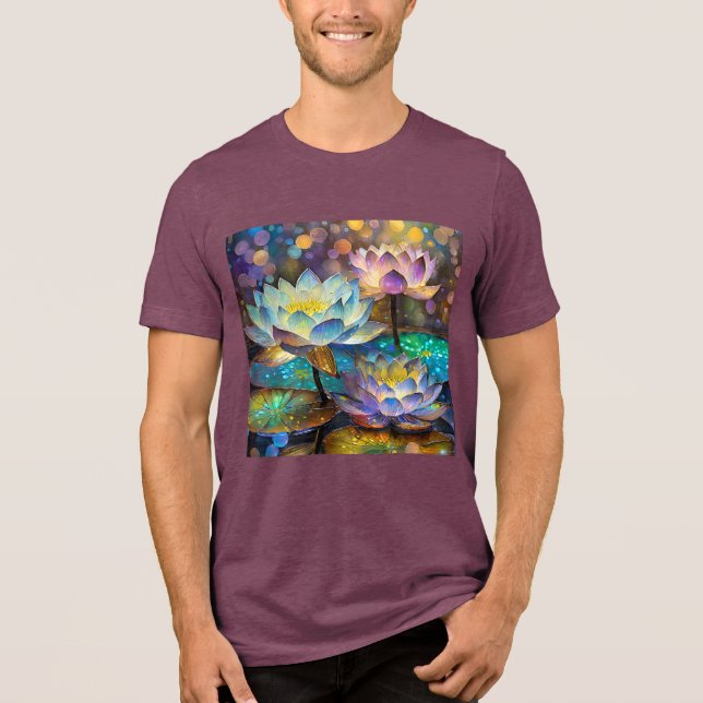 Glowing Lotus Flowers Trio T Shirt (Framsida)