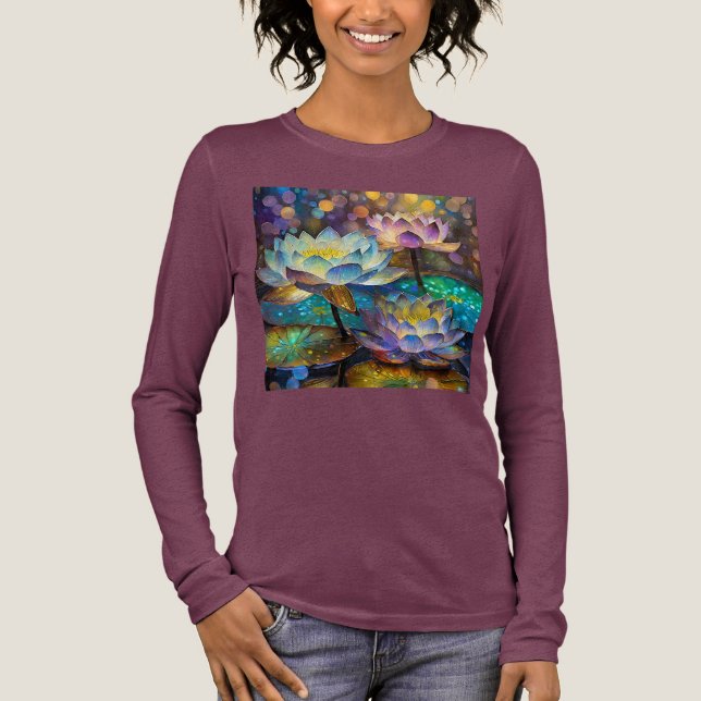 Glowing Lotus Flowers Trio T Shirt (Framsida)