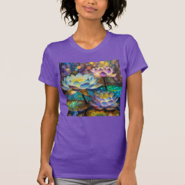 Glowing Lotus Flowers Trio T Shirt
