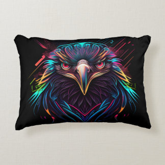 Glowing Luminous Neon Eagle Artistic Prydnadskudde
