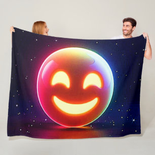 Glowing Lycklig Orb Emoji Fleecefilt