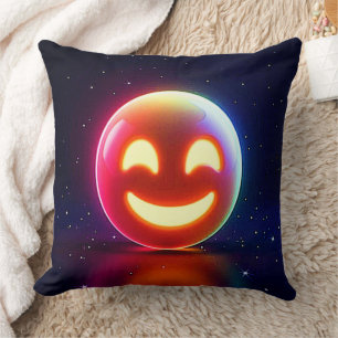 Glowing Lycklig Orb Emoji Kudde