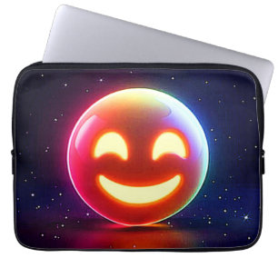 Glowing Lycklig Orb Emoji Laptop Fodral