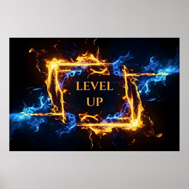 Glowing Magic Fire Portal Elemental Flame Border Poster (Framsidan)