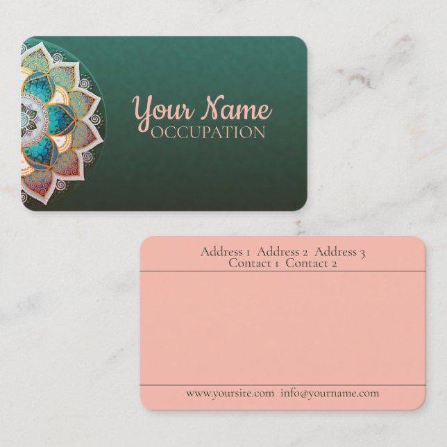 Glowing Mandala - Affärskort Visitkort (Fram/baksida)