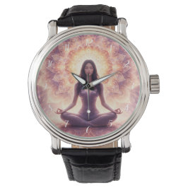 Glowing Mandala Meditation Woman Armbandsur
