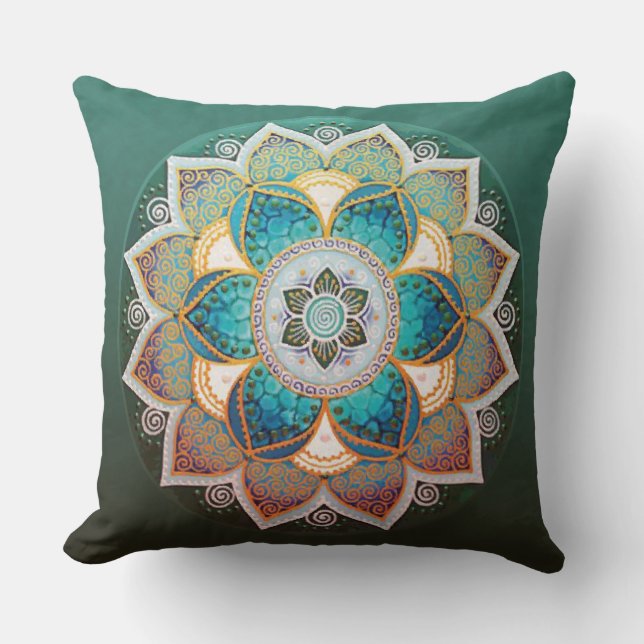 Glowing Mandala - Pillow Kudde (Framsida)