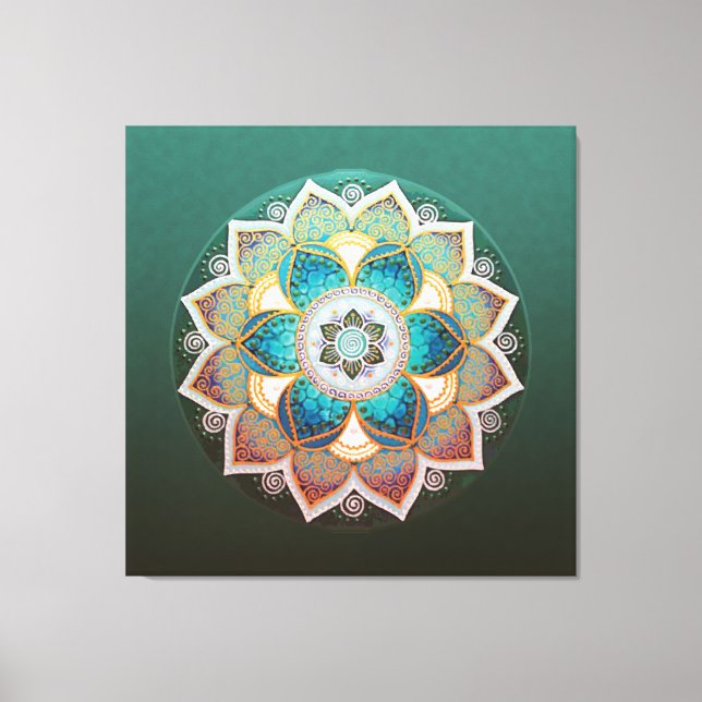 Glowing Mandala - Wrapped Canvas (Framsida)