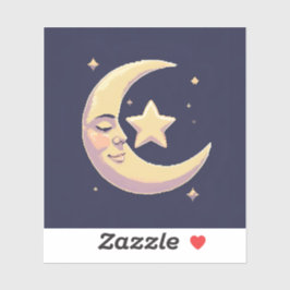 Glowing Måne & Star Sticker Klistermärken