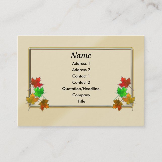 Glowing Maple Lövs Visitkort (Framsida)