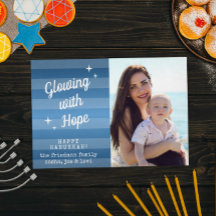 Glowing med Hope Hanukkah Photo Card