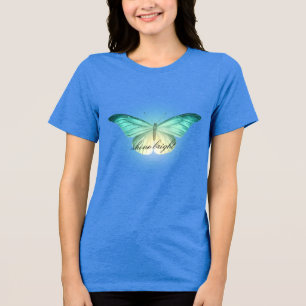 Glowing Mint Cream Butterfly T Shirt