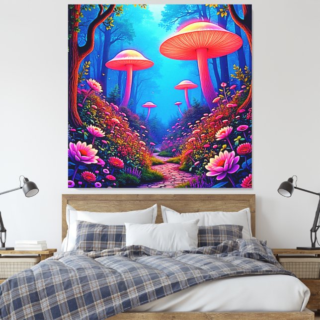 Glowing Mushroom Magic Canvastryck (Insitu (sovrum))