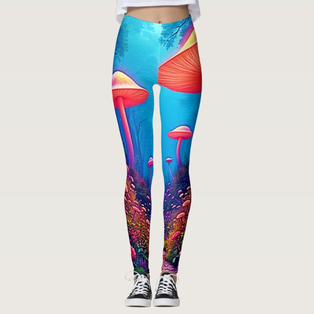 Glowing Mushroom Magic Leggings (Framsida)