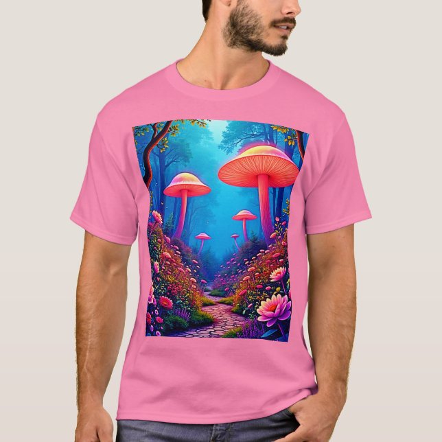 Glowing Mushroom Magic T Shirt (Framsida)