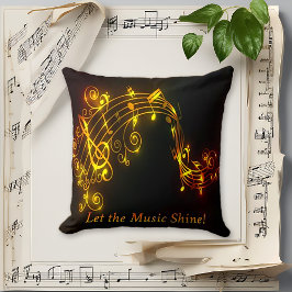 Glowing Musik noter Kudde