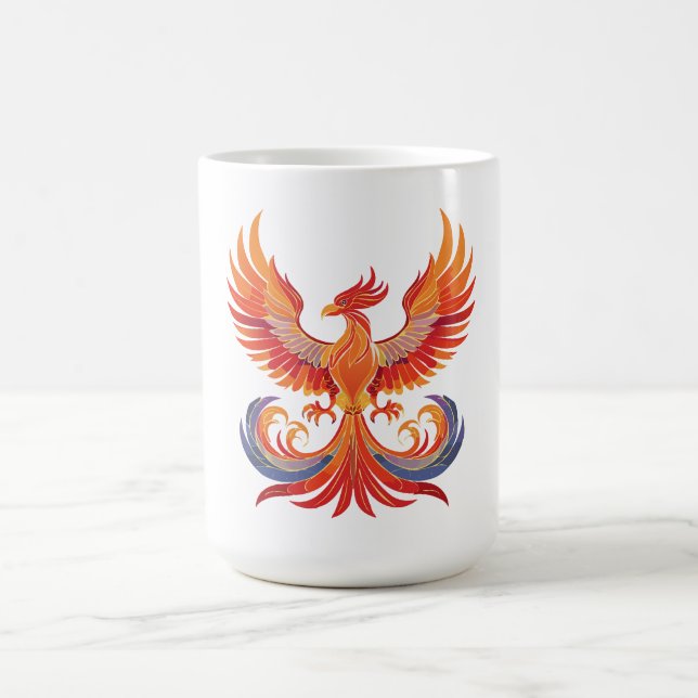 Glowing mythological Fantasy Phoenix Bird Kaffemugg (Center)