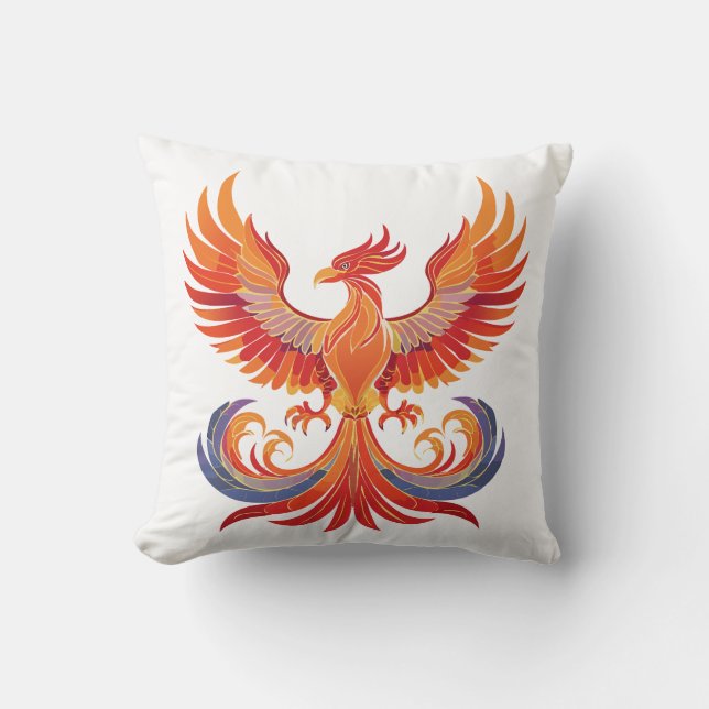 Glowing mythological Fantasy Phoenix Bird Kudde (Framsida)