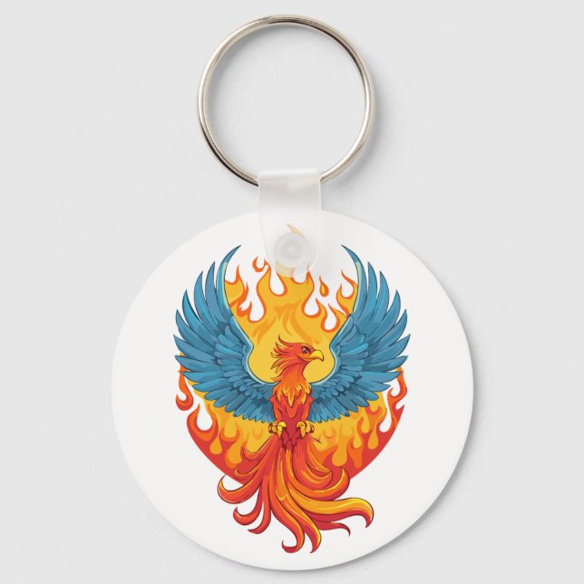 Glowing mythological Fantasy Phoenix Bird Nyckelring (Framsida)