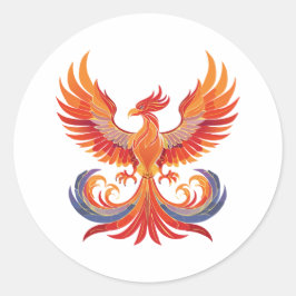 Glowing mythological Fantasy Phoenix Bird Runt Klistermärke