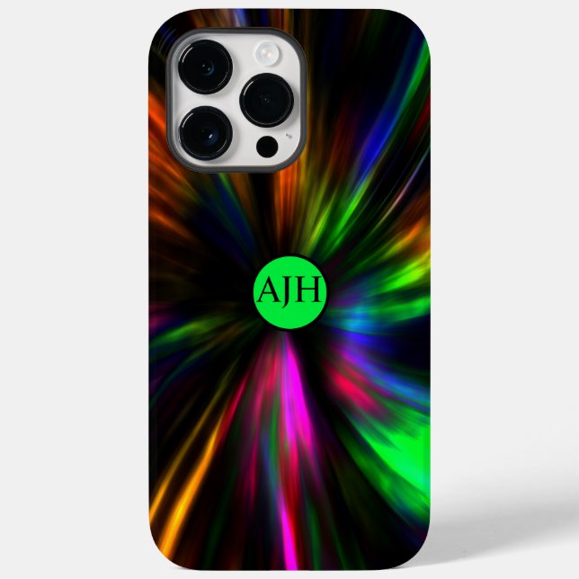 Glowing Neon Art Monogram Psychedelic-Trendig (Baksida)
