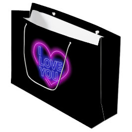 Glowing Neon Se Rosa Blue Valentine Heart
