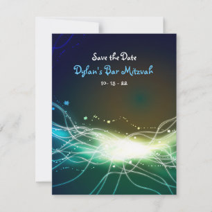 Glowing Neon Star Pub Mitzvah Spara datum Datumet