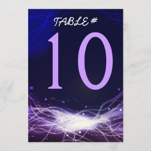 Glowing Neon Stars Pub Mitzvah Bordsnummer Card