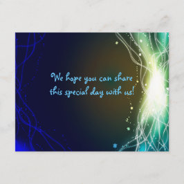Glowing Neon Stars Pub Mitzvah REPLY Card OSA Kort