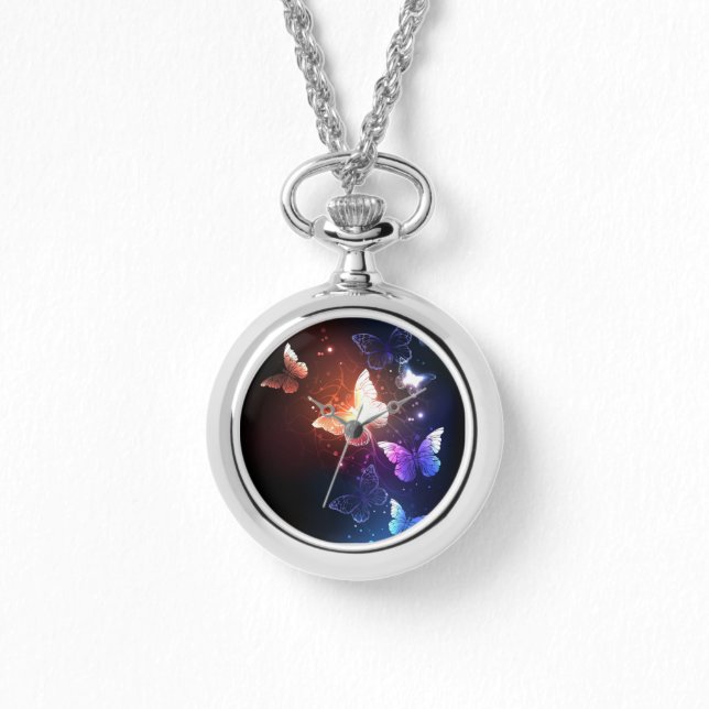 Glowing Night Butterflies Armbandsur (Framsida)