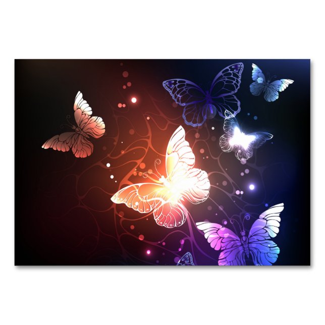 Glowing Night Butterflies Bordsnummer (Framsidan)