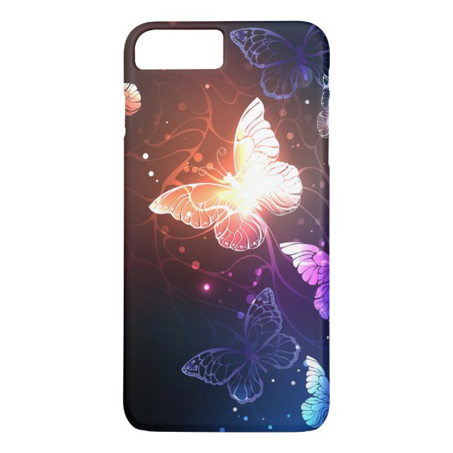 Glowing Night Butterflies Case-Mate iPhone Skal (Baksida)