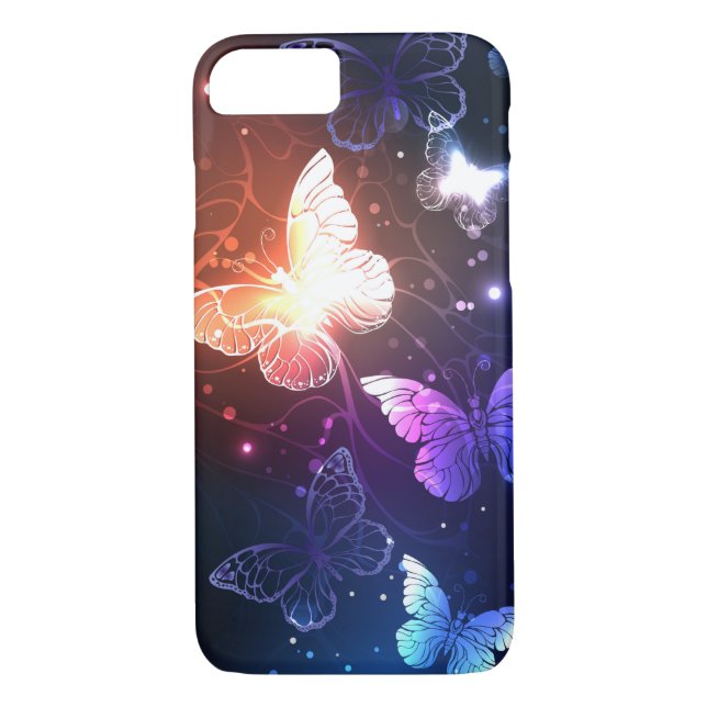 Glowing Night Butterflies Case-Mate iPhone Skal (Baksida)
