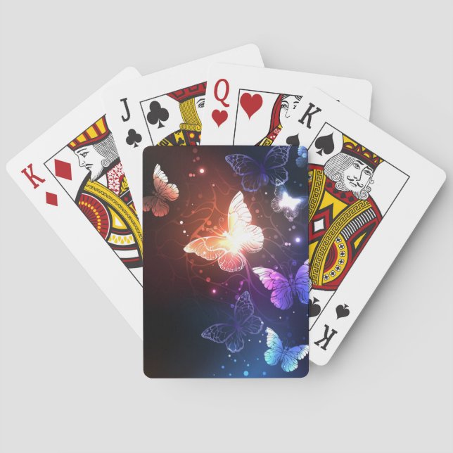 Glowing Night Butterflies Casinokort (Baksidan)