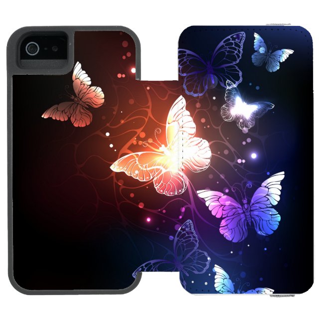Glowing Night Butterflies Incipio iPhone Wallet Skal (Folio Öppen)